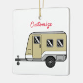 Tiny Tan Caravan Camper Thunder_Cove Keramisch Ornament (Links)