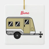 Tiny Tan Caravan Camper Thunder_Cove Keramisch Ornament (Achterkant)