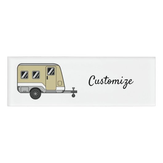 Tiny Tan Caravan Camper Thunder_Cove Naambadge (Voorkant)