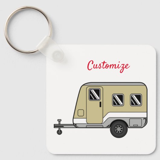 Tiny Tan Caravan Camper Thunder_Cove  Sleutelhanger (Voorkant)