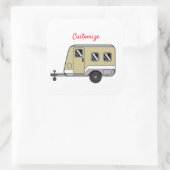 Tiny Tan Caravan Camper Thunder_Cove Vierkante Sticker (Tas)