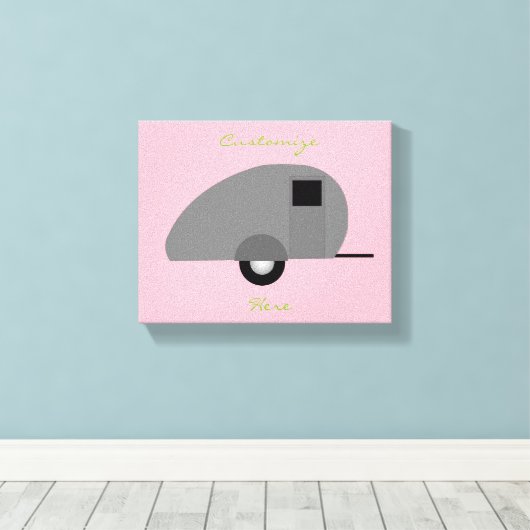 Tiny Teardrop Trailer Thunder_Cove Canvas Afdruk (Insitu (Houten vloer))