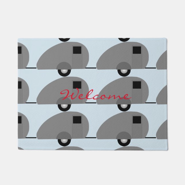 Tiny Teardrop Trailer Thunder_Cove Deurmat (Voorkant)