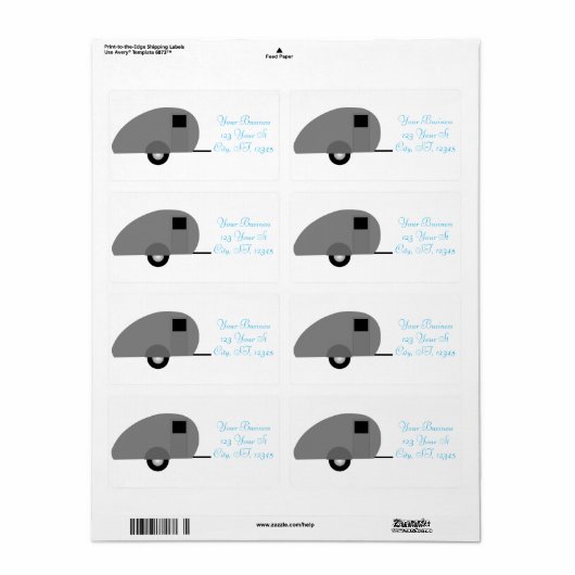 Tiny Teardrop Trailer Thunder_Cove Etiket (Full Sheet)