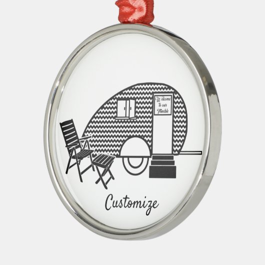 Tiny Teardrop Trailer Thunder_Cove Metalen Ornament (Links)