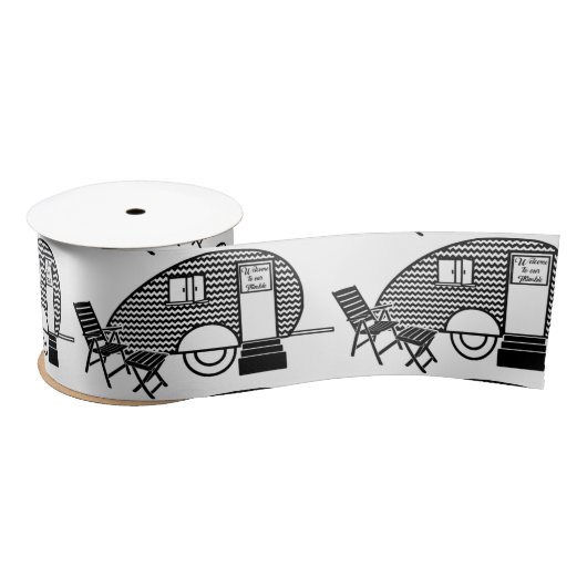 Tiny Teardrop Trailer Thunder_Cove Satijnen Lint (Spoel)