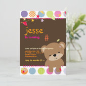 Tiny Teddy Bear Persoonlijke Partij Kaart (Staand voorkant)