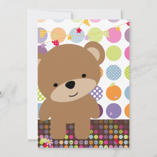 Tiny Teddy Bear Persoonlijke Partij Kaart (Achterkant)
