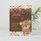 Tiny Teddy Bear Persoonlijke Partij Kaart (Staand voorkant)