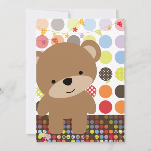 Tiny Teddy Bear Persoonlijke Partij Kaart (Achterkant)