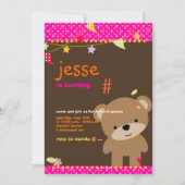 Tiny Teddy Bear Persoonlijke Partij Kaart (Voorkant)