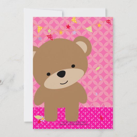 Tiny Teddy Bear Persoonlijke Partij Kaart (Achterkant)
