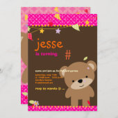 Tiny Teddy Bear Persoonlijke Partij Kaart (Voorkant / Achterkant)