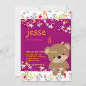 Tiny Teddy Bear Persoonlijke Partij Kaart (Voorkant)