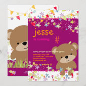 Tiny Teddy Bear Persoonlijke Partij Kaart (Voorkant / Achterkant)