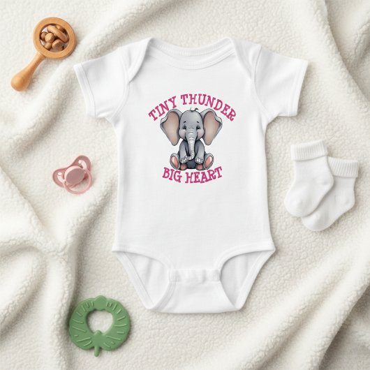 Tiny Thunder Grote Hart Schattige Olifant Romper