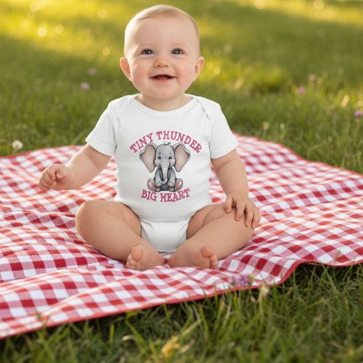 Tiny Thunder Grote Hart Schattige Olifant Romper