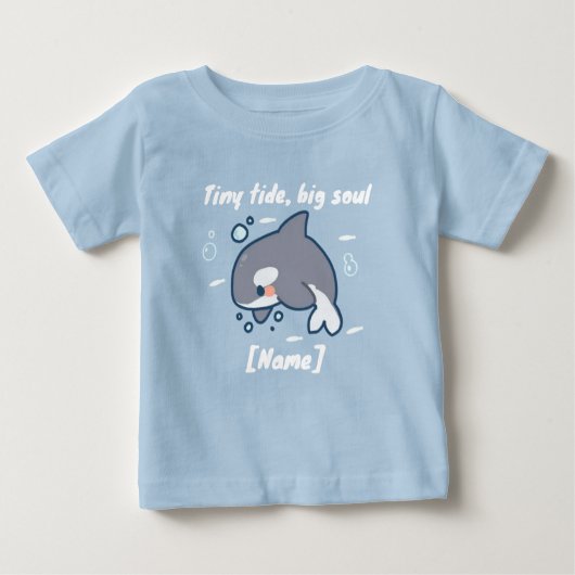 Tiny Tide Whale T-shirt – Custom Name (Voorkant)
