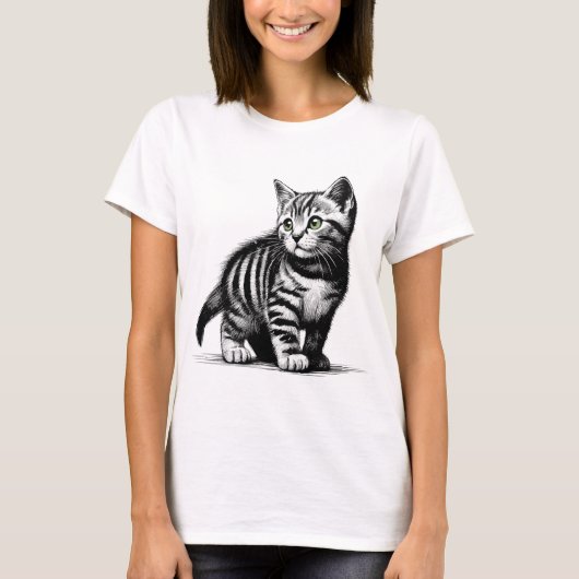Tiny Tiger - Whiskered Wonder Illustration T-shirt (Voorkant)