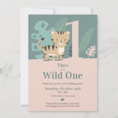 Tiny Tiger Wild One Eerste Verjaardag Kaart (Voorkant)