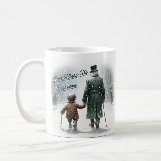 Tiny Tim en Scrooge Hand in Hand Coffee Mok (Links)