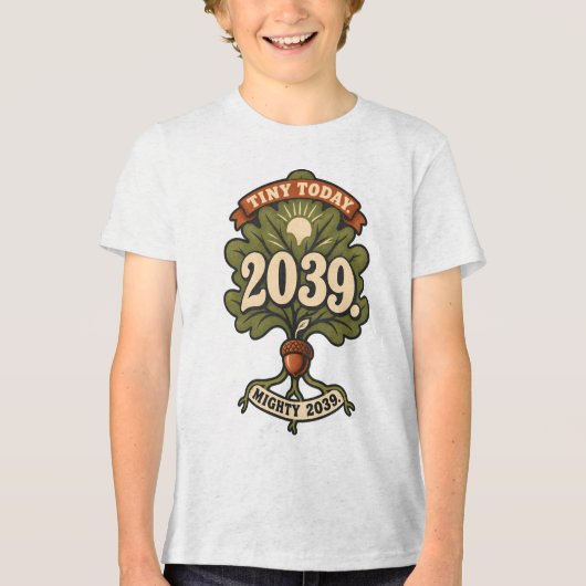 Tiny Today Mighty Future Klas van 2039 Tri-Blend Shirt (Voorkant)