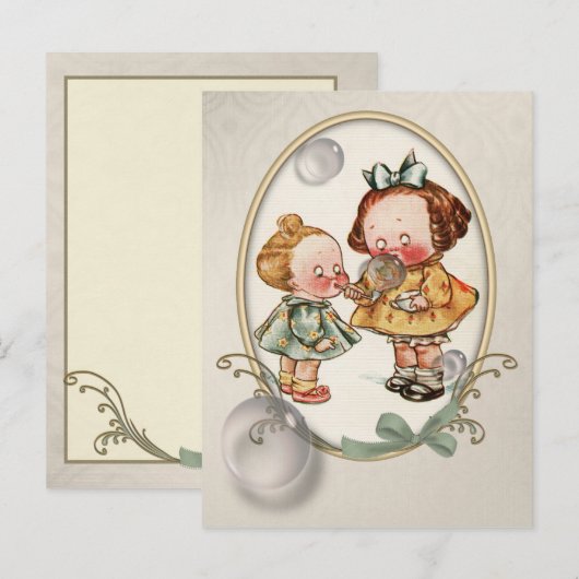 Tiny Toddlers Illustratie Briefkaart (Voorkant / Achterkant)