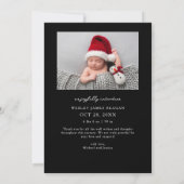 Tiny Toes Big Joy Black Foto Geboorte Aankondiging (Achterkant)