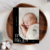 Tiny Toes Big Joy Black Foto Geboorte Aankondiging