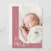 Tiny Toes Big Joy Pink Foto Aankondiging Geboorte (Voorkant)