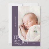 Tiny Toes Big Joy Plum Foto Geboorte Aankondiging (Voorkant)