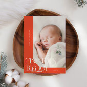 Tiny Toes Big Joy Red Foto Geboorte Aankondiging