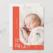 Tiny Toes Big Joy Red Foto Geboorte Aankondiging (Voorkant)