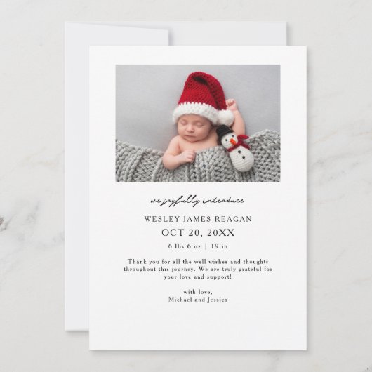 Tiny Toes Big Joy White Foto Aankondiging Geboorte (Achterkant)