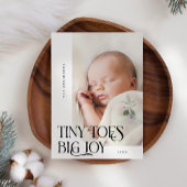 Tiny Toes Big Joy White Foto Aankondiging Geboorte