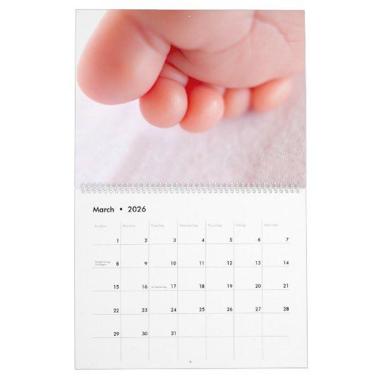 Tiny Toes Calendar Kalender (Mar 2026)