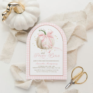 Tiny Toes en Mooie Strikken Pompoen Roze Baby Show Kaart