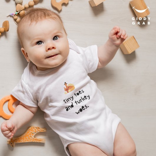 Tiny Toes en Turkije Wees Funny Thanksgiving Romper