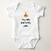 Tiny Toes en Turkije Wees Funny Thanksgiving Romper (Voorkant)