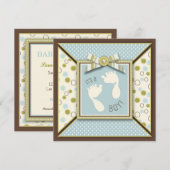 Tiny Toes Invitation Square Kaart (Voorkant / Achterkant)