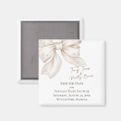 Tiny Toes Pretty Bows Baby Shower Save The Date Magneet (Voorkant / Achterkant)