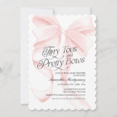 Tiny Toes Pretty Bows Coquette Baby Uitnodiging (Voorkant)