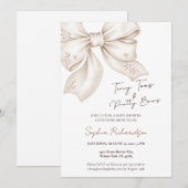 Tiny Toes Pretty Bows Neutrale Baby Shower Kaart (Voorkant / Achterkant)