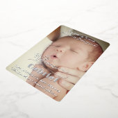 Tiny Toes Silver Foil Geboorteaankondiging Kaart (Gedraaid)