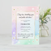Tiny Toes Stippen Baby Shower Luxe Pastel  Kaart (Staand voorkant)