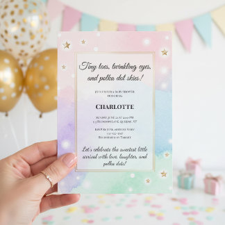 Tiny Toes Stippen Baby Shower Luxe Pastel  Kaart