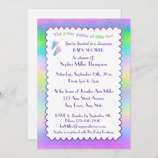 Tiny Tootsies Kaart (Voorkant / Achterkant)