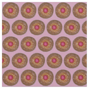Tiny Tortes Raspberry Linzer Torte Cookies Fabric Stof