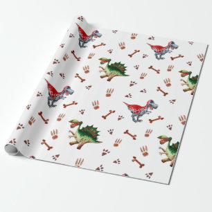 Tiny Tracks Waterverf Baby Dinosaurus Wrapping Pap Cadeaupapier