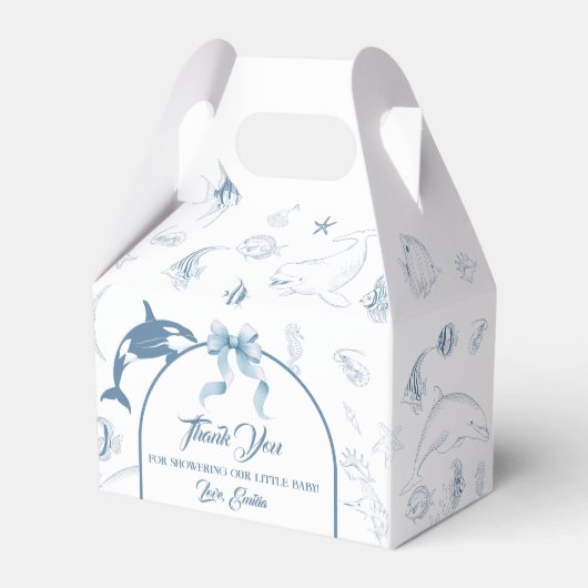 Tiny Treasures Ocean Baby shower Bedankdoosjes (Voorkant Zijde)